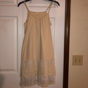 Strappy, layerable dress with lace bottom